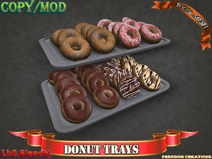 Second Life Marketplace Donut traysFreedom creations